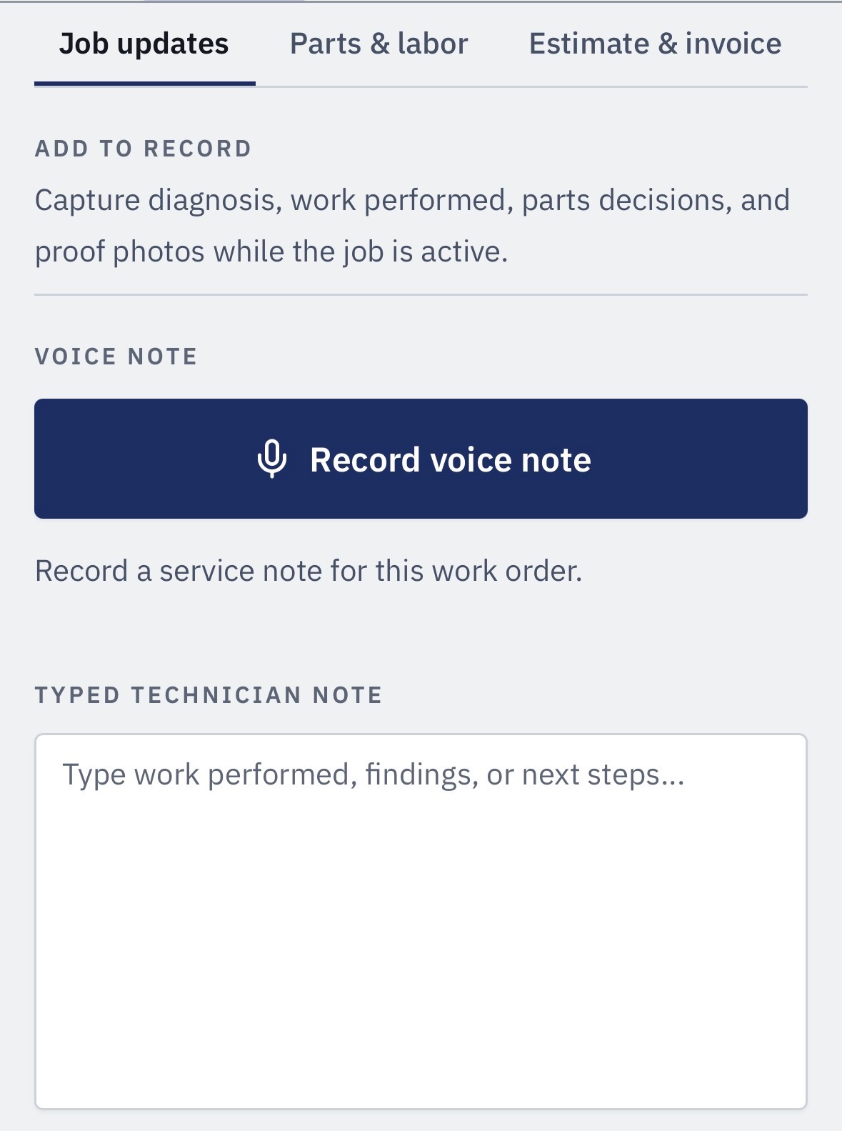 BayNerve automotive repair shop software displayed on a mobile phone